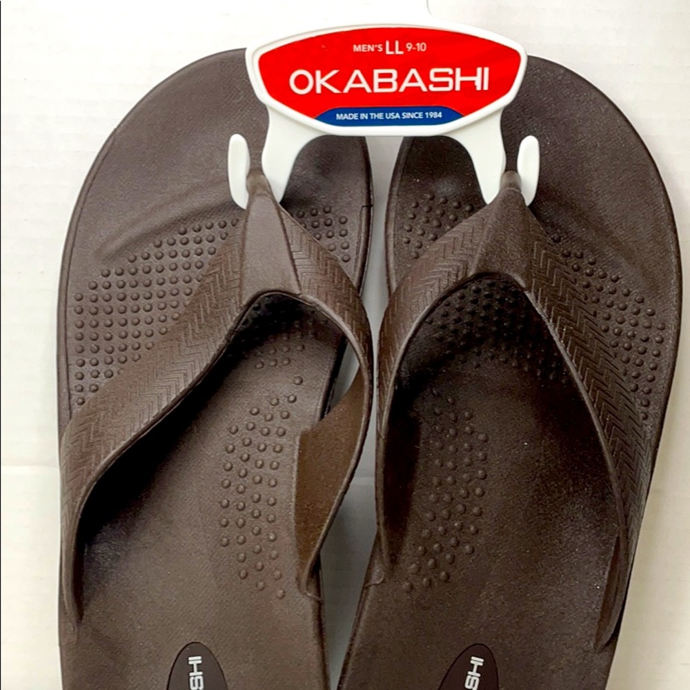 Okabashi Men’s Surf Flip Flops Sandals LL 9-10 New